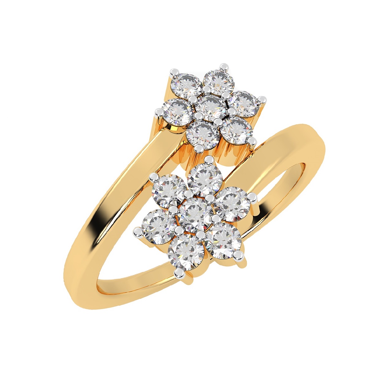 Stylish Flower Design Diamond Ring